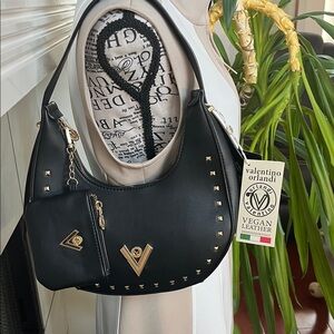 Valentino Orlandi Black Italian Vegan Leather Bag
